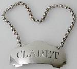antique silver CLARET label