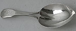 George III Fiddle pattern caddyspoon bifurcated stem London 1802 Josiah Snatt