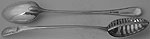 Pair George III divided spoons with urn fronts and threaded borders London 1785 Thomas Northcote General Sir William Popham