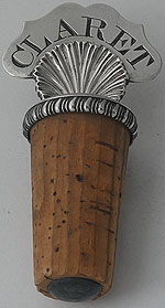 George III silver mounted cork London 1819 George Pearson CLARET