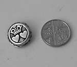 Charles II silver button two hearts below a crown circa 1670