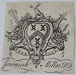 Bookplate Jeremiah Milles c. 1760