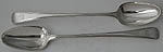 Pair George III Old English Thread stuffing spoons heavy London1785 Richard Crossley crest Acland