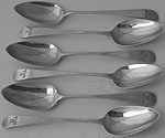 Six George III Old English teaspoons London 1809 Peter William Bateman