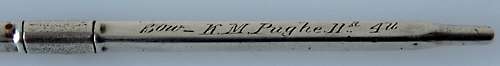Inscription on oar celebrating bow in 1st Eight