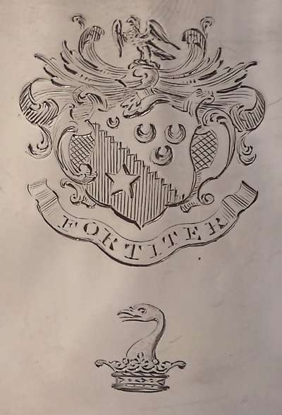 Detailed arms of Allen showing crescent for 2nd son