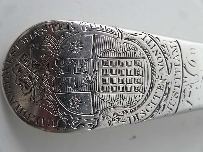 The Westminster coat of arms on the spoon