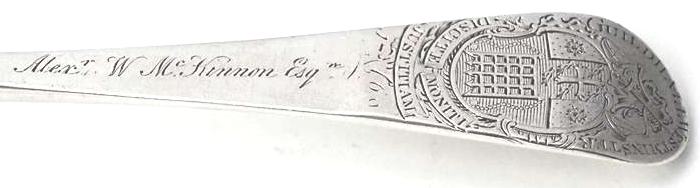 The engraving of McKinnon's name on the spoon